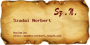 Szadai Norbert névjegykártya