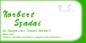 norbert szadai business card